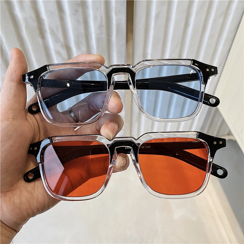 2021 newest fashion square transparent polygon sunglasses women men eyewear shade vintage sun glasses wholesale custom goggles