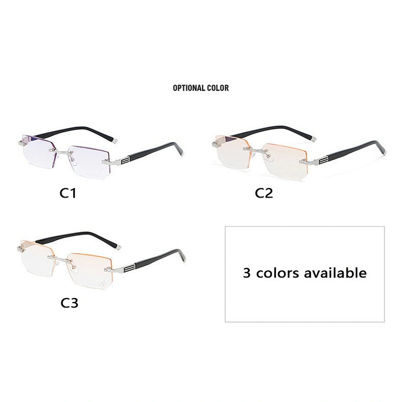 Anti blue light metal rimless trendy rhinestone retro designer optics reading glasses men women wholesale reader glasses frame
