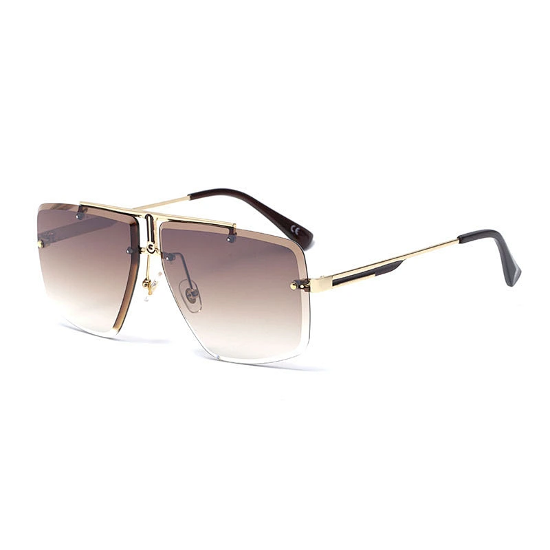 2021 newest fashion square metal frame trendy rimless sunglasses women men eyewear shade sun glasses wholesale custom goggles