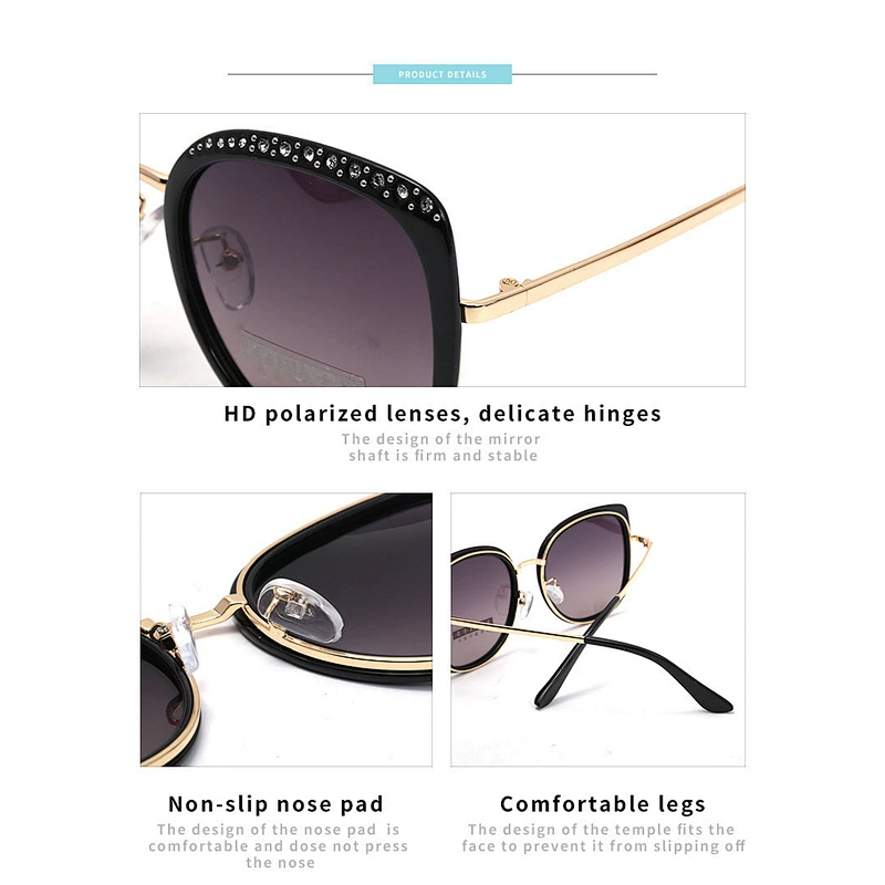 2021 newest fashion rhinestone trendy sunglasses polarized women men eyewear shade vintage sun glasses wholesale custom goggles