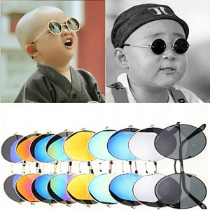 Retro round frame colorful vintage fashion kids boy trendy sunglasses girls 2021 manufacture for custom UV sun glasses
