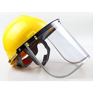 Aluminum bracket, protective PC anti-impact lens, high temperature resistant face shield, head-mounted sanding mask with helmet