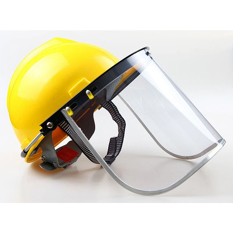 Aluminum bracket, protective PC anti-impact lens, high temperature resistant face shield, head-mounted sanding mask with helmet