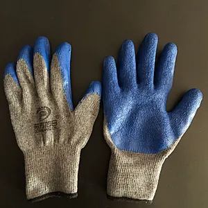 Mechanic Yarn Working Safety Driving Dipped Gloves Construction Blue Plain Light Style Feature Material Wing Origin