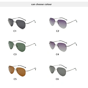 2021 newest trendy titanium rimless round sunglasses polarized women men eyewear shade sun glasses wholesale custom goggles