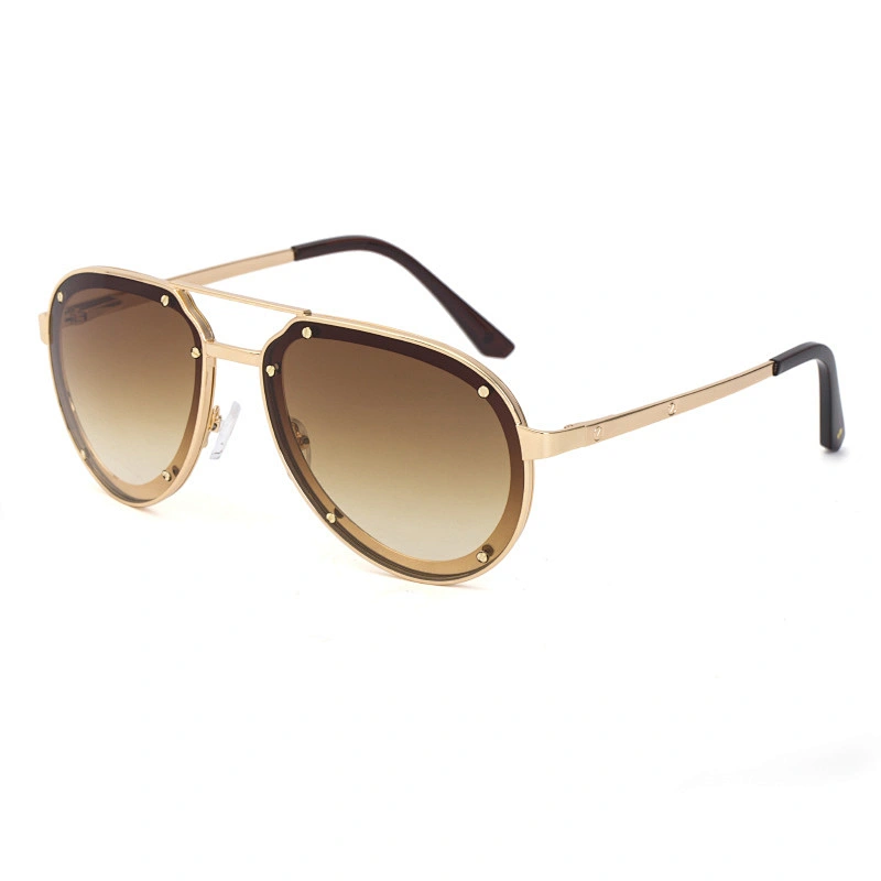 2021 newest fashion stud oval metal frame sunglasses women men eyewear shade vintage sun glasses wholesale custom goggles