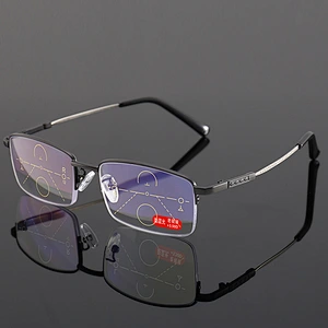 Anti blue light square metal multifocal trendy retro designer optics reading glasses men women wholesale reader glasses frame