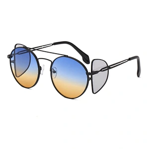 2021 newest fashion round frame steam punk four lenses sunglasses women men eyewear shade sun glasses wholesale custom goggles