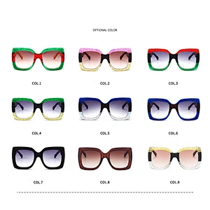 2021 fashion newest square tricolor big frame celebrity sunglasses women men eyewear shade sun glasses wholesale custom goggles