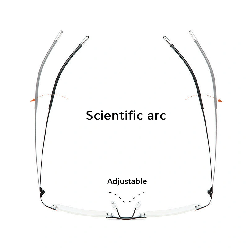 Square aluminum magnesium rimless foldable optical frame river wholesale myopia women eyewear men eyeglasses design eye glasses
