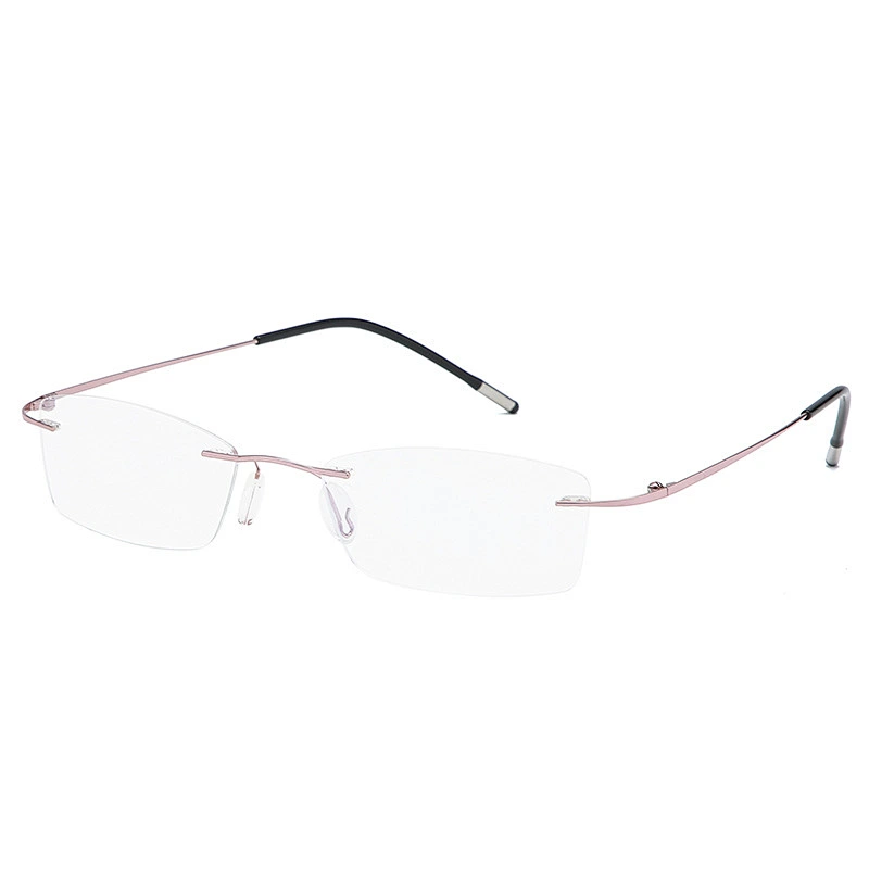 Square aluminum magnesium rimless foldable optical frame river wholesale myopia women eyewear men eyeglasses design eye glasses