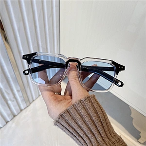 2021 newest fashion square transparent polygon sunglasses women men eyewear shade vintage sun glasses wholesale custom goggles