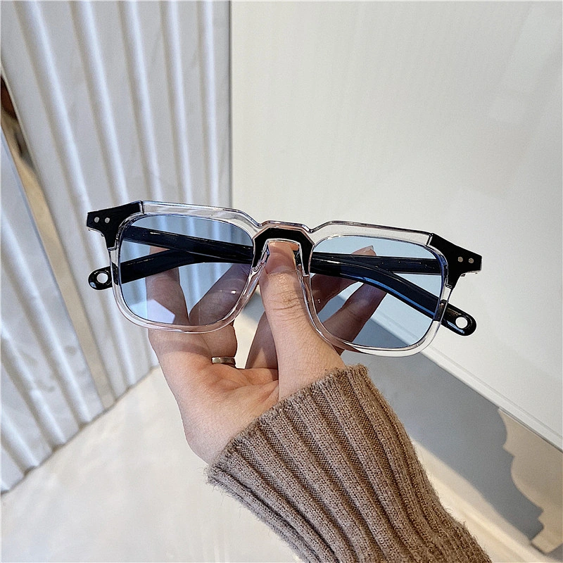 2021 newest fashion square transparent polygon sunglasses women men eyewear shade vintage sun glasses wholesale custom goggles