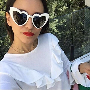2021 newest fashion love heart shape trendy sunglasses women men eyewear shade vintage sun glasses wholesale custom goggles