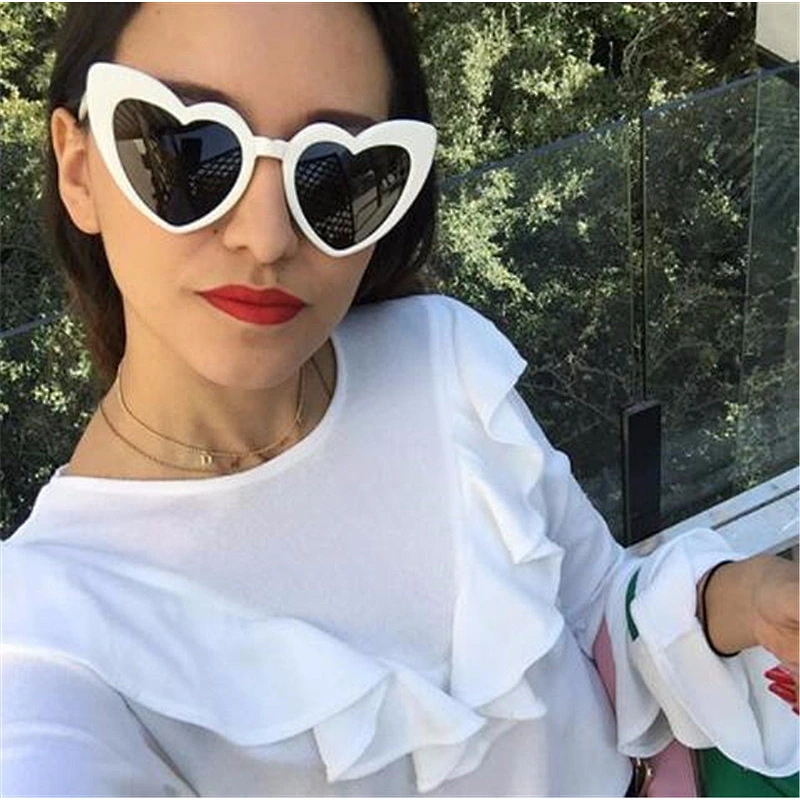 2021 newest fashion love heart shape trendy sunglasses women men eyewear shade vintage sun glasses wholesale custom goggles
