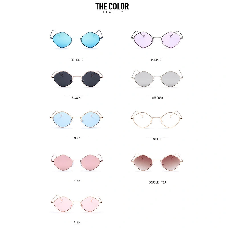 Hot style small frame sunglasses irregular polygonal glasses gradient color sunglasses women