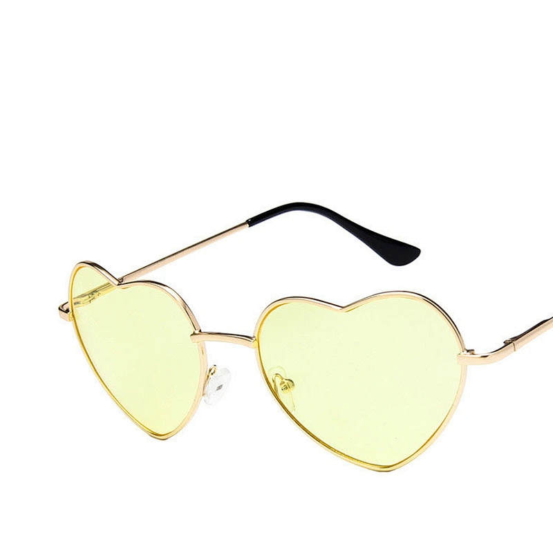 2021 newest fashion metal love heart shape retro sunglasses women men eyewear shade vintage sun glasses wholesale custom goggles