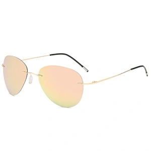 2021 newest fashion rimless foldable oval sunglasses polarized women men eyewear shade sun glasses wholesale custom goggles