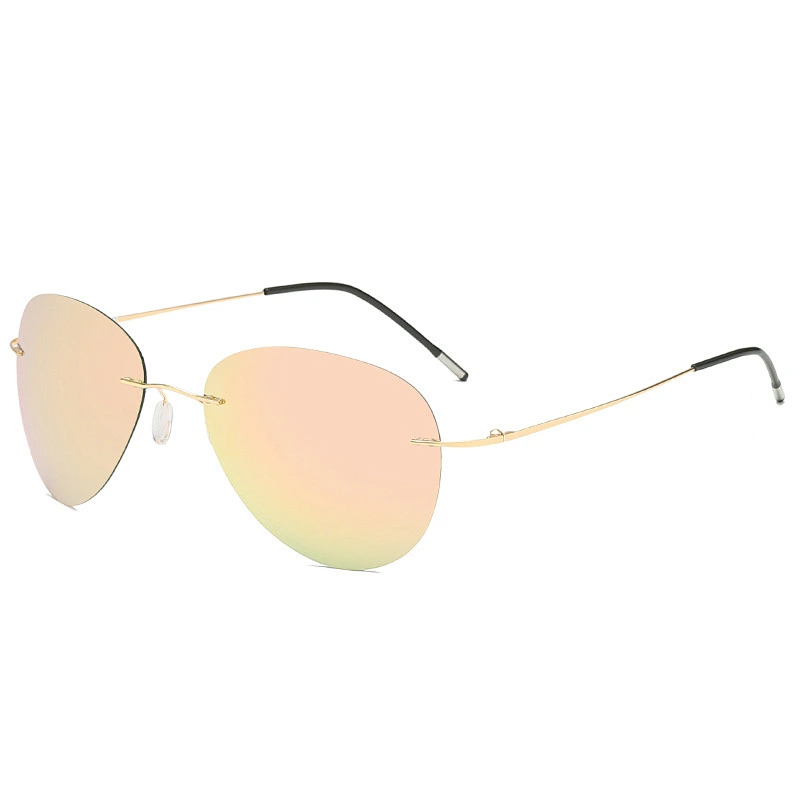 2021 newest fashion rimless foldable oval sunglasses polarized women men eyewear shade sun glasses wholesale custom goggles