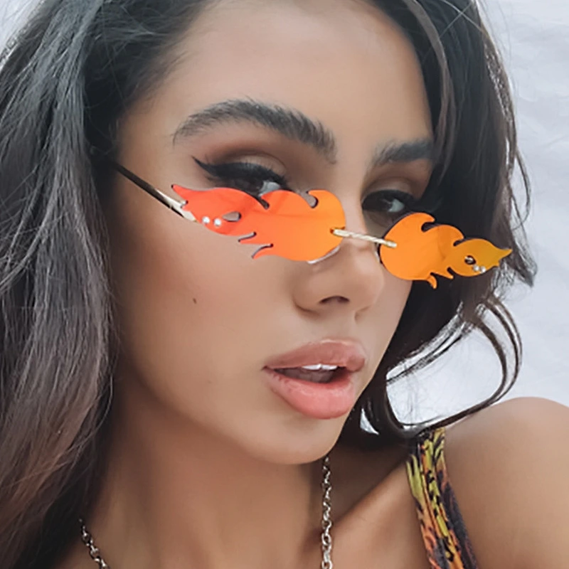 2021 Fashion newest women men trend flame shape colorful  lens mercury shade custom wholesale polarized river uv400 sun glasses
