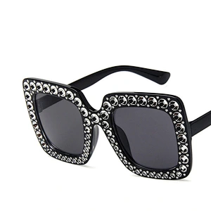 2021 newest fashion rhinestone square big frame sunglasses women men eyewear shade vintage sun glasses wholesale custom goggles