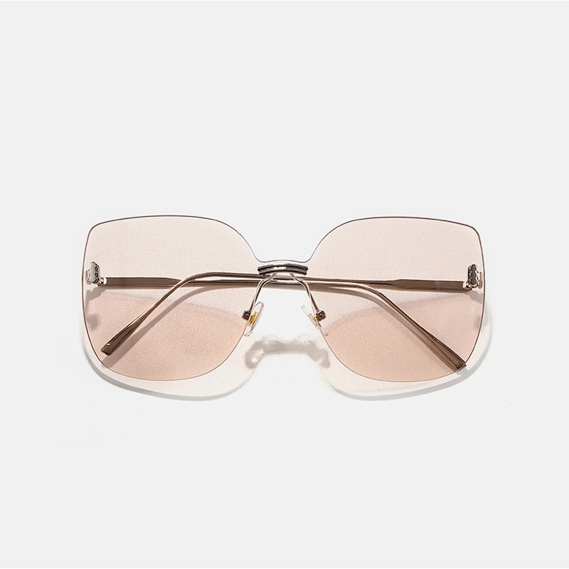 Anti-UV 2021 newest fashion big cat eye frame rimless sunglasses women men eyewear shade sun glasses wholesale custom goggles