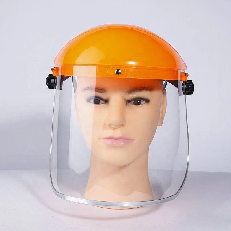 PVC yellow protective face shield mask, anti-dropping, anti-splash, transparent isolation mask, welding protection