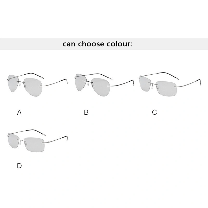 2021 newest fashion titanium rimless oval sunglasses polarized women men eyewear shade sun glasses wholesale custom goggles