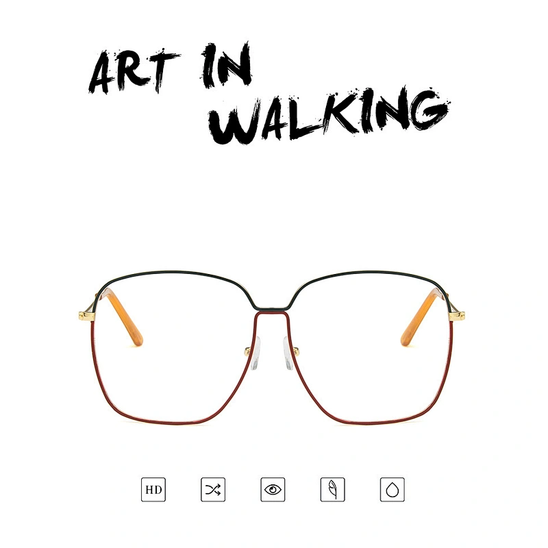 Retro metal big frame trendy celebrity optical frame river wholesale women eyewear men eyeglasses design eye glasses