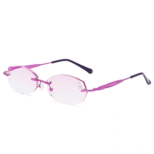 Anti blue light chamfer rimless trendy rhinestone retro designer optics reading glasses men women wholesale reader glasses frame