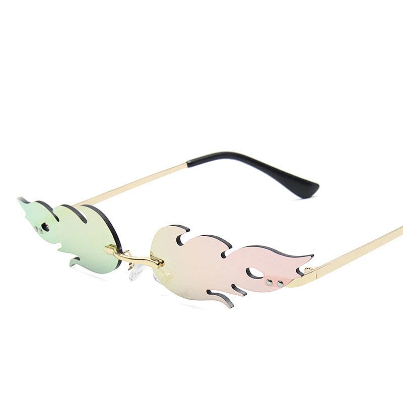 2021 Fashion newest women men trend flame shape colorful  lens mercury shade custom wholesale polarized river uv400 sun glasses