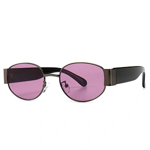 New oval small frame hipster hip-hop sunglasses bungee glasses celebrity the same style street shooting female sunglasses male