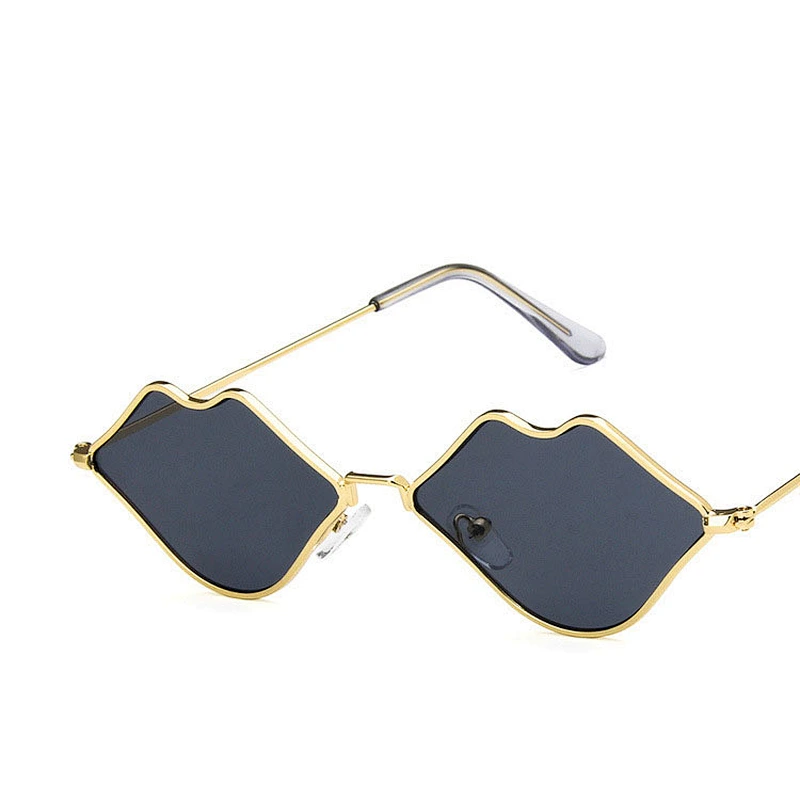 2021 newest fashion lip shape metal small frame sunglasses women men eyewear shade vintage sun glasses wholesale custom goggles