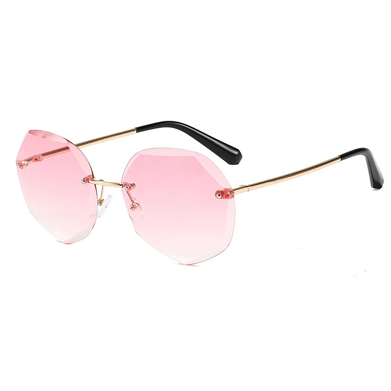 Anti-UV 2021 newest fashion colorful rimless metal sunglasses women men eyewear shade sun glasses wholesale custom goggles