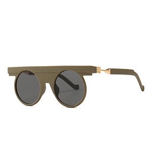 Fashionable sunglasses hot style concept round flat polarized sunglasses trend frosted custom sunglasses