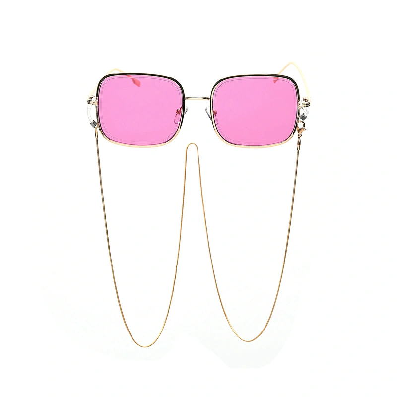 2021 newest fashion square frame lanyard trendy sunglasses women men eyewear shade vintage sun glasses wholesale custom goggles