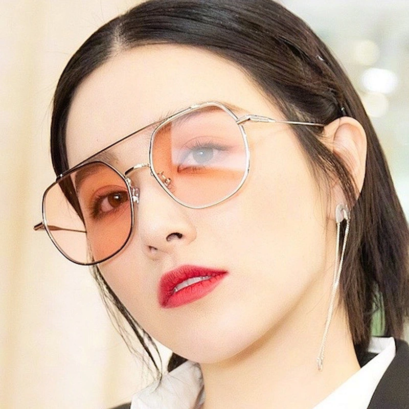 2021 newest fashion metal polygon retro thin sunglasses women men eyewear shade vintage sun glasses wholesale custom goggles