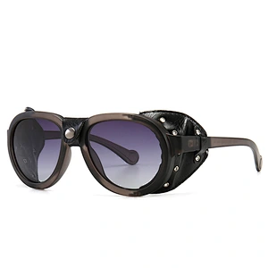 2021 newest fashion round steampunk polarized sunglasses women men eyewear shade vintage sun glasses wholesale custom goggles