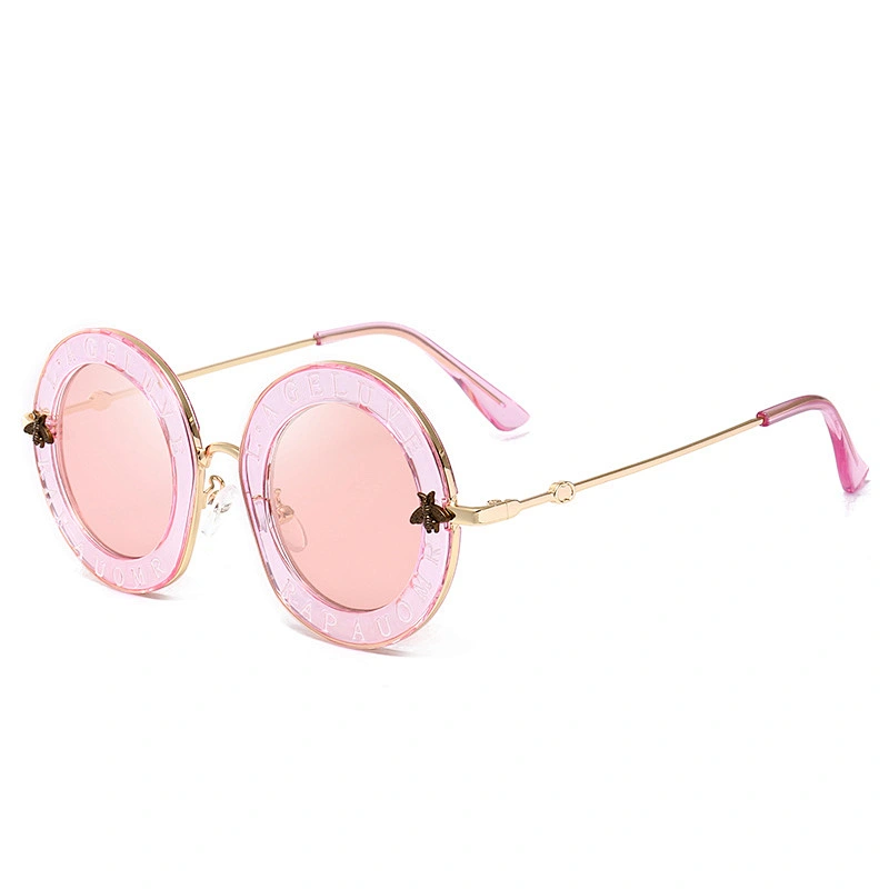 Foreign fashion round sunglasses newest letter bee oversized sunglasses female EU and US trend street style women sunglasses