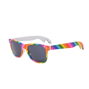Plastic retro Sunglasses Promotional Custom Logo Traveler Glasses Beer Bottle Opener Glasses Sunglasses vendor