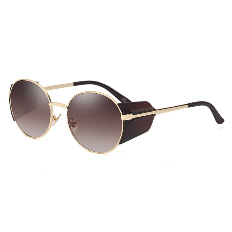 2021 newest fashion round frame punk windproof sunglasses women men eyewear shade vintage sun glasses wholesale custom goggles