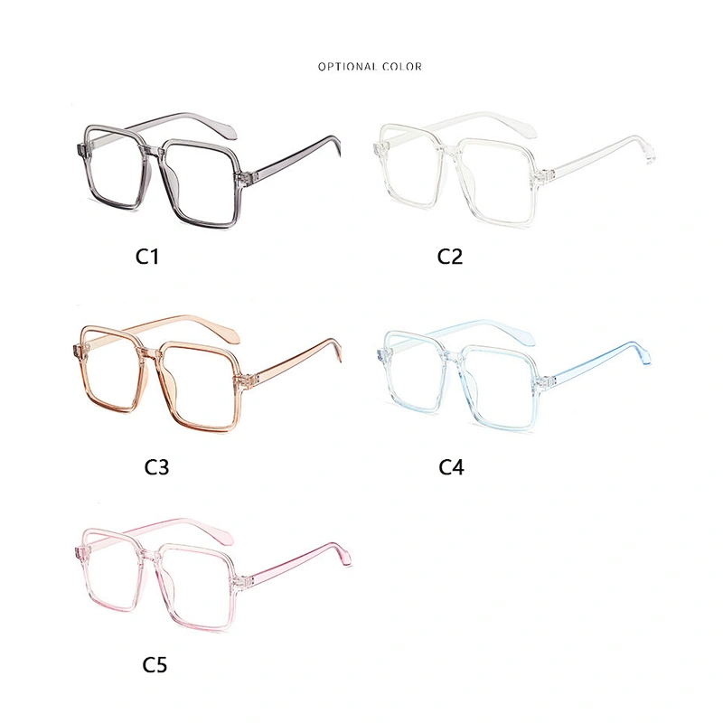 New finished flat light anti-blue glasses color changing sunglasses retro big name couple square sunglasses