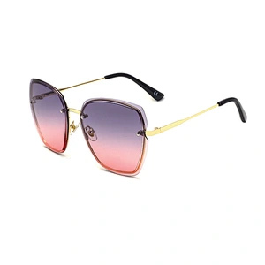2021 newest fashion big metal frame trimming sunglasses women men eyewear shade vintage sun glasses wholesale custom goggles