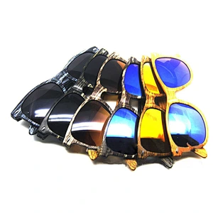 Bamboo sunglasses factory rice nail sunglasses L-002 wooden sunglasses grain bamboo grain frame mirror