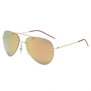 2021 newest fashion titanium rimless oval sunglasses polarized women men eyewear shade sun glasses wholesale custom goggles