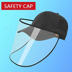 Best Face Shield Face Coverings Reusable Clear FaceShield With Hat Pure Black White Red Hat With Transparent Face Sheild