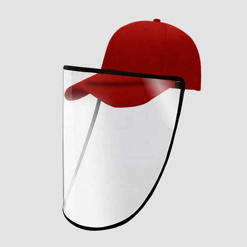 Best Face Shield Face Coverings Reusable Clear FaceShield With Hat Pure Black White Red Hat With Transparent Face Sheild