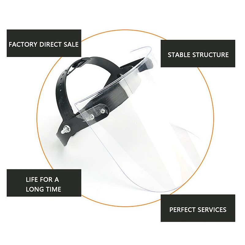 Protector facial face shields manufacturer wholesale head wear closed plexiglass face mask with shield Impact and splash proof