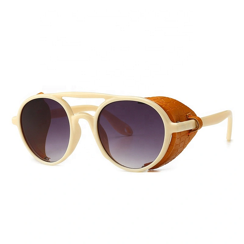 Vintage Round Steampunk Sunglasses W/ Side Shields