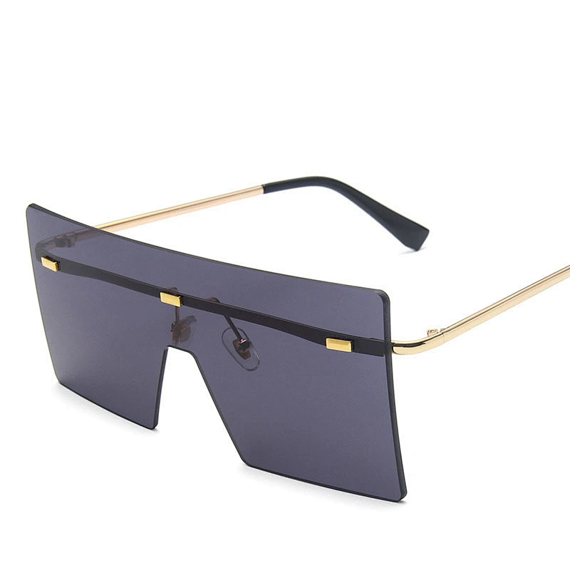 2021 newest fashion oversize rimless square sunglasses women men eyewear shade vintage sun glasses wholesale custom goggles